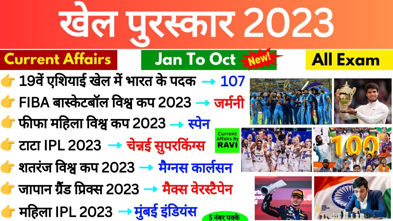 खेल पुरस्कार 2023 | Sports Awards 2023 | Sports Current Affairs 2023 ...