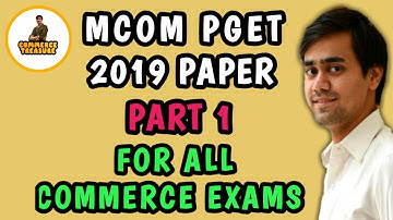 MCom PGET 2019 Exam Part 1 Karnatak University Dharwad. For all Commerce Exams.