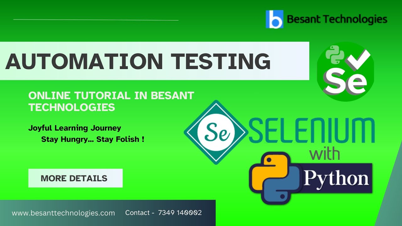 Selenium with Python | Complete Tutorial | Besant Technologies - YouTube