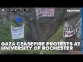 Protests for a ceasefire in gaza sparking up at the university of rochester