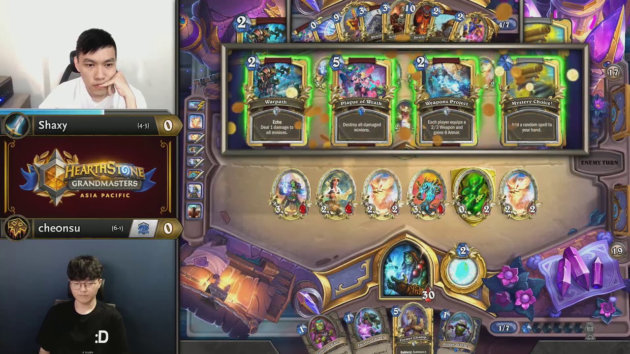 Shaxy Shaxy vs che0nsu - Hearthstone Grandmasters Asia-Pacific S2 2019 - Week ...