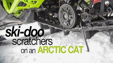 Installing Ski-Doo ice scratchers on an Arctic Cat