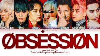 [Karaoke Ver.] EXO (엑소) "OBSESSION" (Color Coded Lyrics Han/Ing/가사) (7 Members)