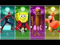🎮 Spider 🆚 SpongeBob 🆚 Patrick Star | Tiles Hop EDM Rush Battle! | Coffin dance song 🎵🔥