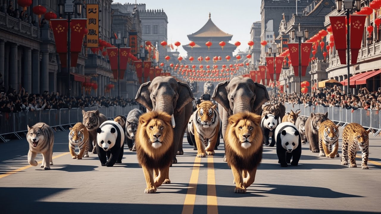 REAL ANIMAL PARADE 2026 IN CHINA 🐘🦁 | Live Wildlife Marches Through the Streets | FULL EVENT