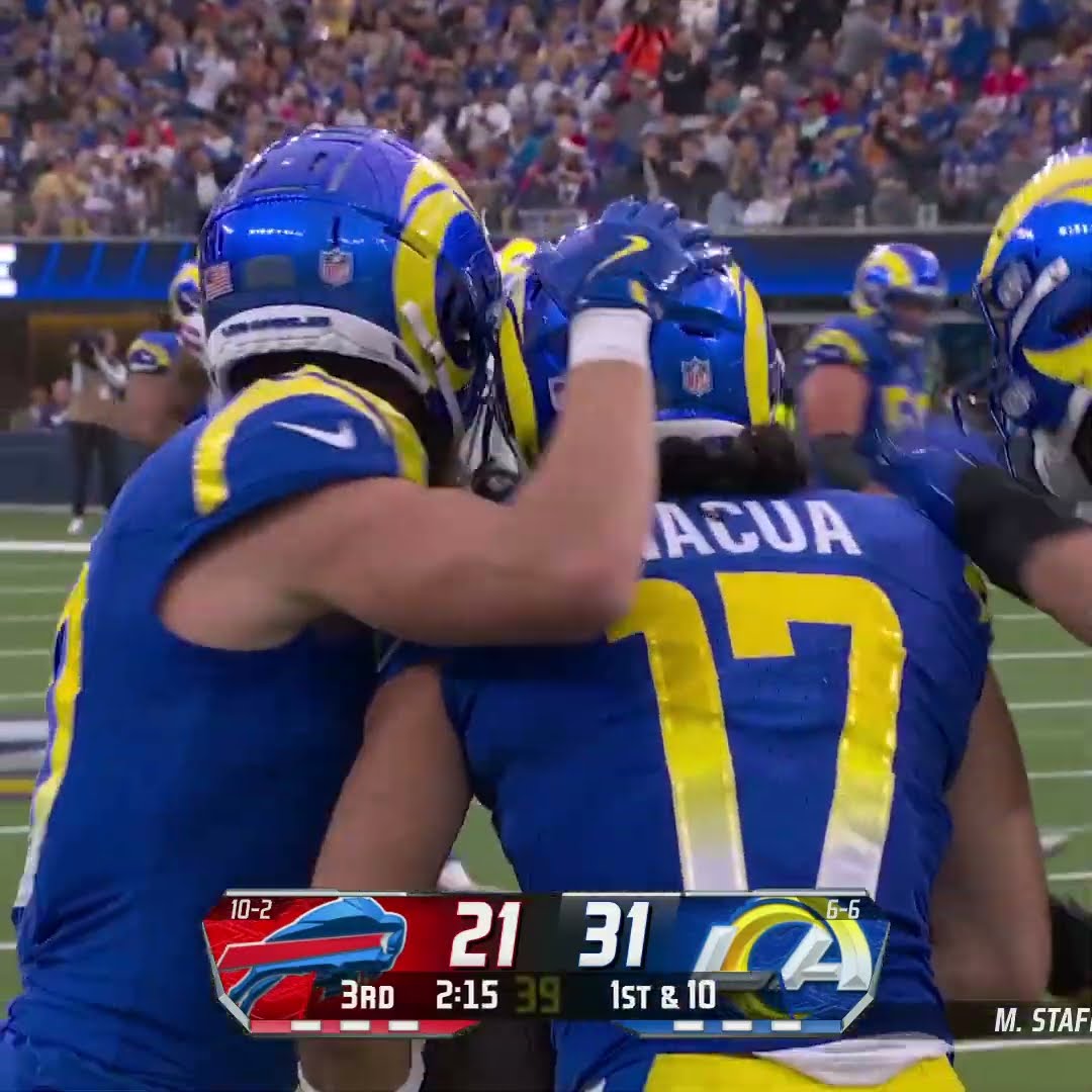 Puka Nacua catches for a 21-yard Gain vs. Buffalo Bills