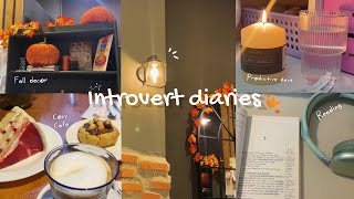 Introvert diaries🍂|study sessions📑productive days, reading📖 a cozy fall vlog 🍁