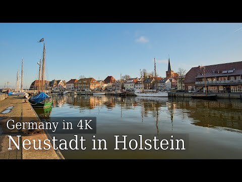 【4K】 Neustadt in Holstein - A Morning Walk From the Old Port to the Marketplace and Towards the Sea