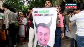 Students In Kolkata Holds Protest Rally Against Fire in Amazon