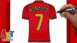 How to Draw Cristiano Ronaldo Shirt 7 PORTUGAL | World Cup CR7