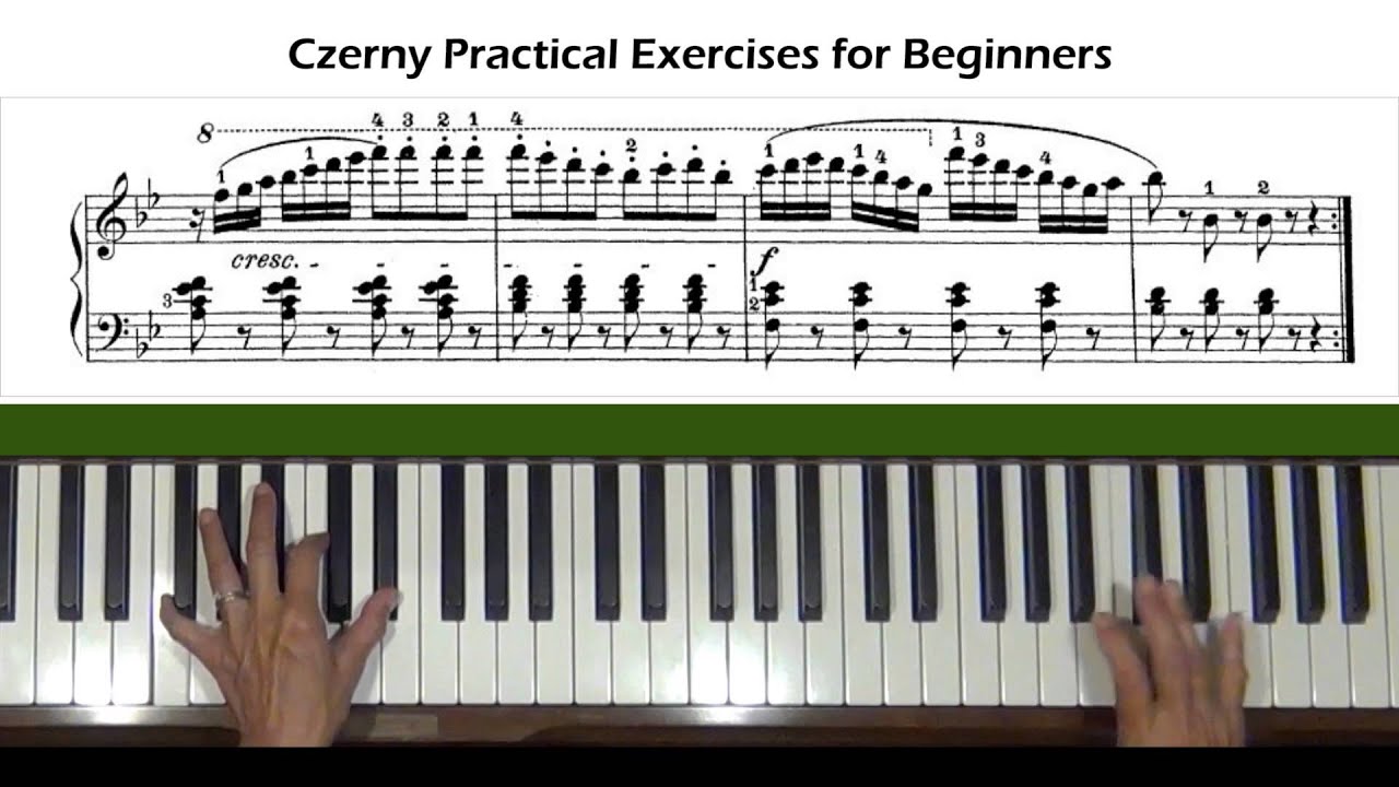 Czerny Practical Exercises for Beginners Op. 599, No. 49 Piano Tutorial ...
