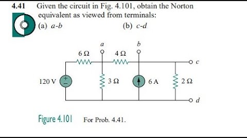 Given the circuit in Fig. 4.101 , obtain the Norton equivalent as viewed from terminals: (a) (b)