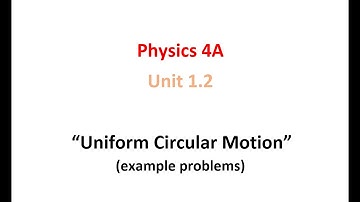 Uniform Circular Motion (example problems)
