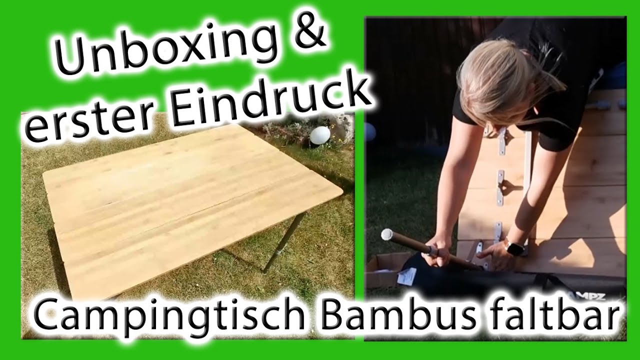 CAMPZ Bamboo Folding Table 80x60x65cm braun 2019 Campingtisch 
