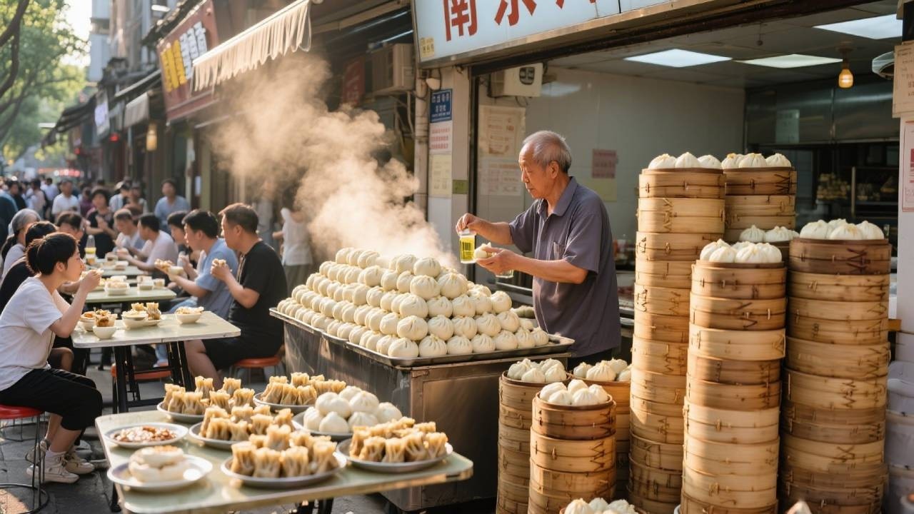 700斤青菜拌80斤油，传统麻油菜包2块一个，十几平米小店 南京包子届排队王【舟小九】
