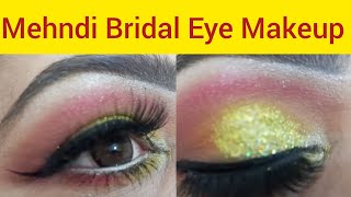 Green Eye Makeup Tutorial For Mehndi Function | Mehndi Bridal Makeup