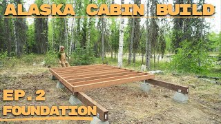 Beam and Floor Construction | Off-Grid Cabin Build Ep. 2 | ASMR
