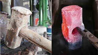 RESTORATION / RESTORATION OF A 4.1 KG SLEDGE HAMMER MADE FROM SOFT STEEL screenshot 2