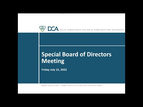 Special Board Meeting- July 15, 2022