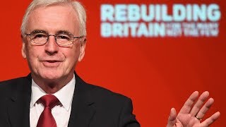 Shadow chancellor John McDonnell address Labour members at party conference