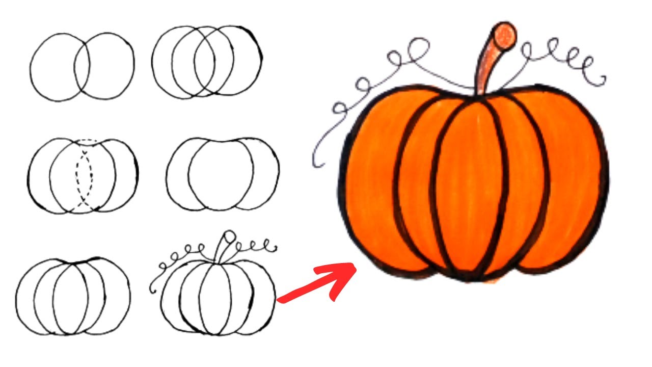 Aprenda a desenhar uma abóbora de Halloween para criar desenhos incrív