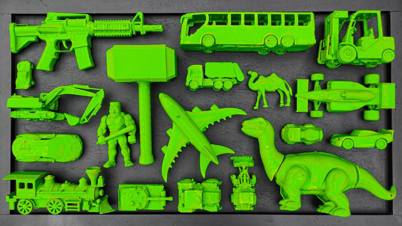 Membersihkan Mainan Mobil Balap, Kereta Api, Bus Telolet, Truk Molen, Tank Baja, Beko Excavator.