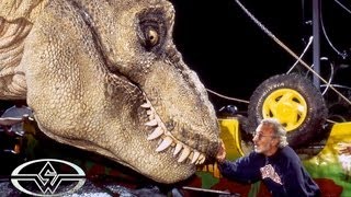 JURASSIC PARK Animatronic T-Rex Rehearsal - Behind the Scenes with the Stan Winston dinosaur crew