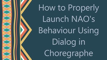 How to Properly Launch NAO