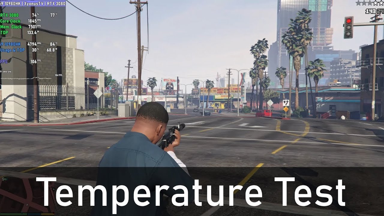 Liquid Metal i9 10980HK @ 4.8Ghz All Cores - GTA V Temperature Test - MSI GE76 Raider