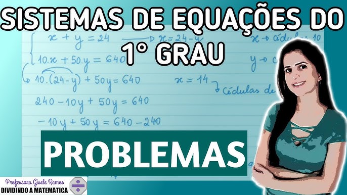 Matemática Gis com Giz - ⭕️ EQUAÇÃO DO 1º GRAU COM DUAS INCÓGNITAS - às 18h  no canal da Gis ☺️