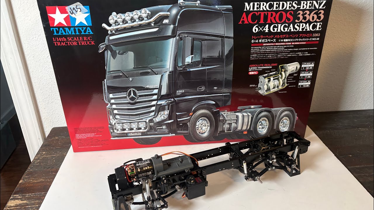 RC Tamiya Mercedes Actros lorry transmission and chassis build