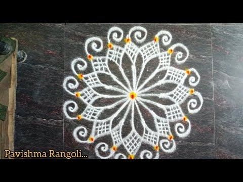 Without Colour Ragoli Simple easy rangoli for beginners without colour @pavishma rangoli ...