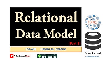 DB (08): Relational Data Model 3 by Arfan Shahzad in Urdu
