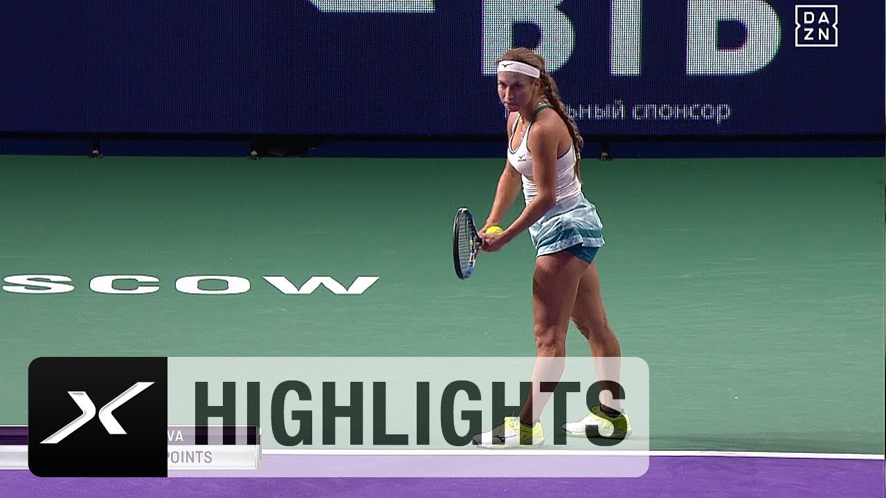 WTA Moskau Kleine Yulia Putintseva haut 4 Asse raus! Highlights Tennis WTA Tour Moscow DAZN