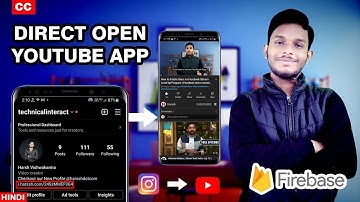 Create Dynamic Link using Firebase - Open Instagram link Direct YouTube App | Hindi