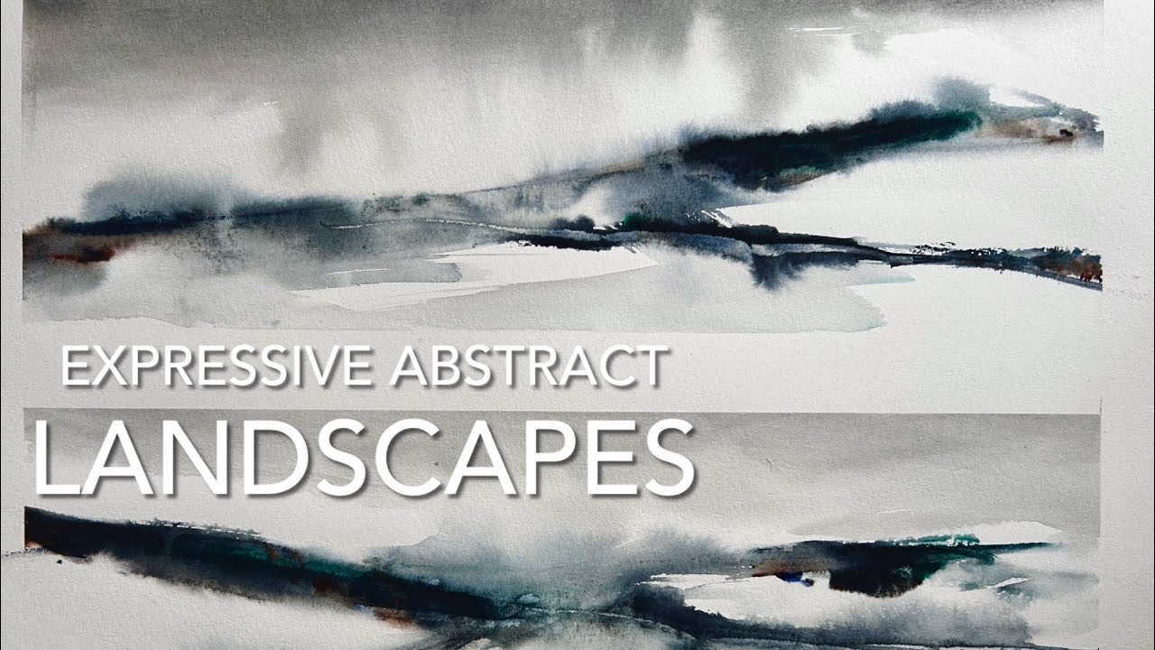 JUST 5 COLOURS! 2 ABSTRACT Panorama Landscapes, Loose Watercolour Landscape Painting Watercolor demo