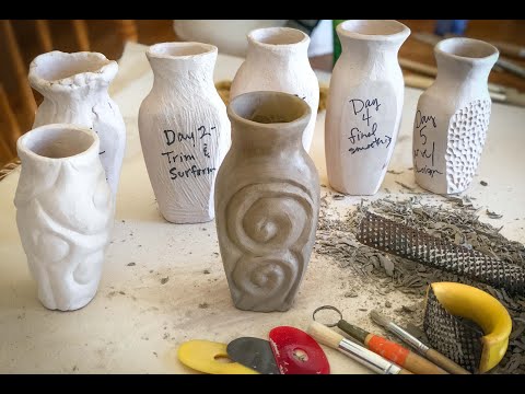 Building and Cleaning a Vase or Bottle Form with the Pinch and Coil Methods