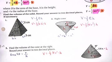 11.7a (1 of 2) Volumes of Pyramids and Cones