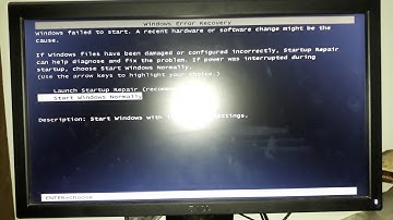 windows failed to start, windows error recovery