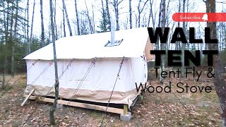 Wall Tent- White Duck Tent Fly and Camp Chef Wood Stove