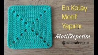 SADE KOLAY KARE MOTİF YAPIMI / YENİ BAŞLAYANLAR İÇİN ÖRGÜ ANLATIMLARI Crochet a Solid Granny Square