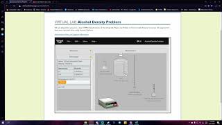 VIRTUAL EXPERIMENT : ALCOHOL DENSITY PROBLEM