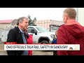 Federal and local leaders talk rail safety with workers at Sandusky derailment site