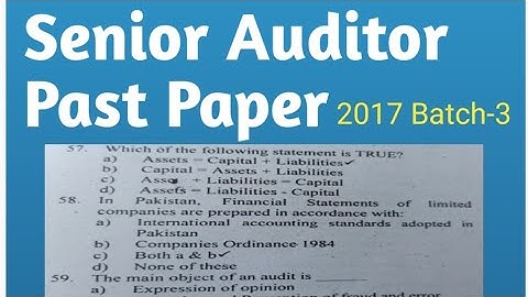 Senior Auditor Solved Past papers-3| FPSC test preparation #FpscTestPreparation #Fpsc #PastPapers