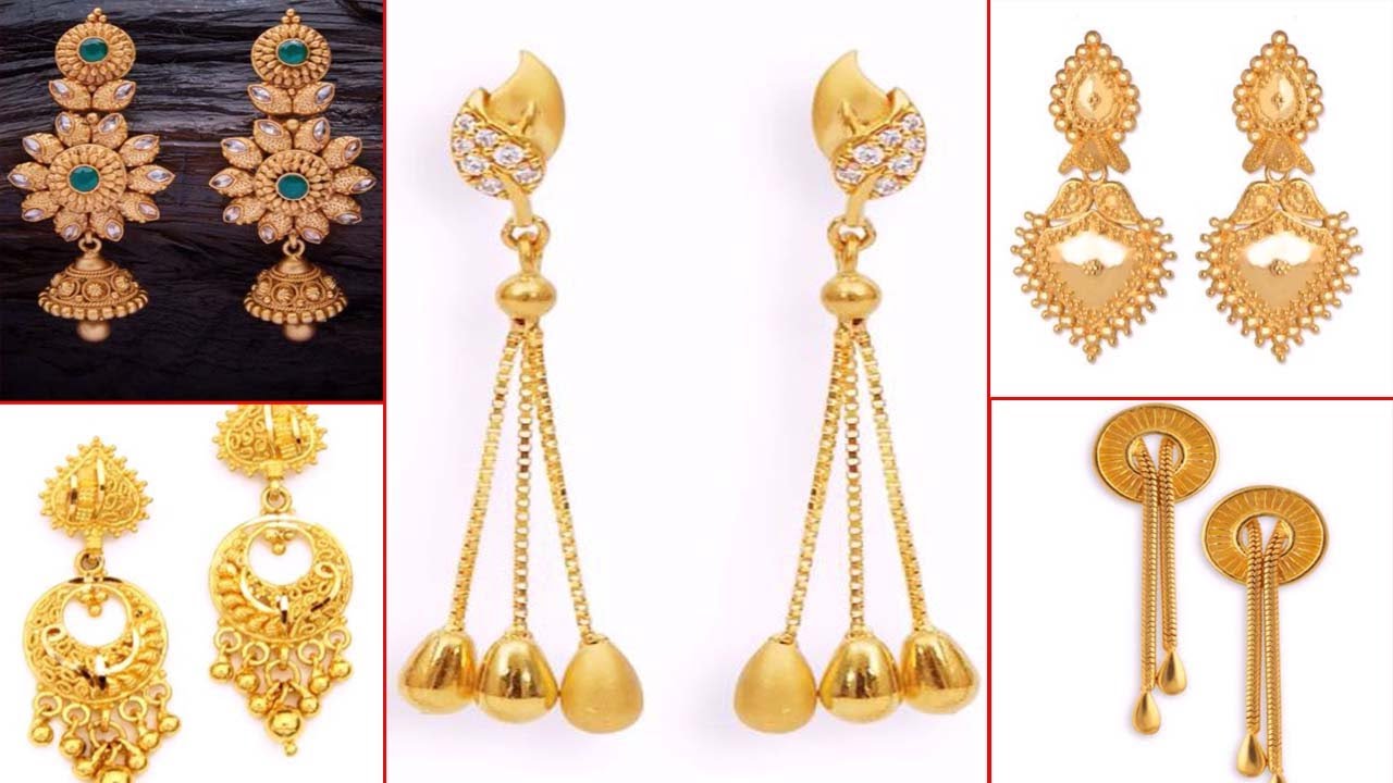 Latest Light Weight Gold Earrings Designs Collections 2019 | chandbali ...