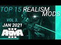 Top 15 Realism and Immersion Mods Vol 3 - ArmA 3 Mods - 2021 [2K]