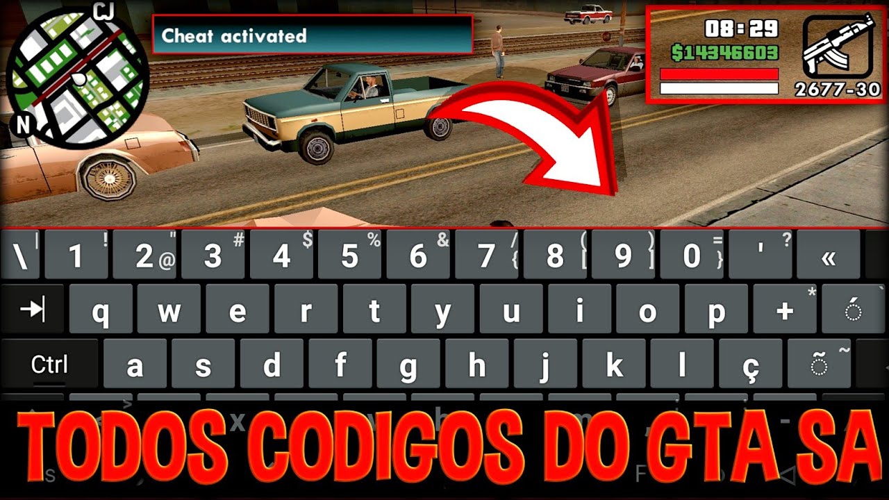 COMO FAZER TODOS CÓDIGOS DO GTA SA ANDROID (DCASTEPLAY) 