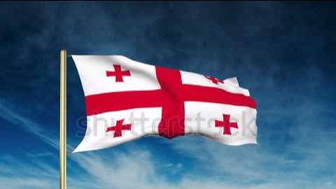 Georgia flag slider style. Waving in the wind with cloud background animation Stock video by