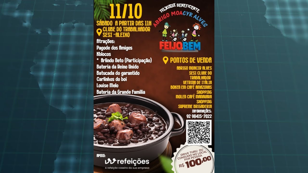 Anynha te convida para Feijoada Solidária do abrigo Moacyr Alves