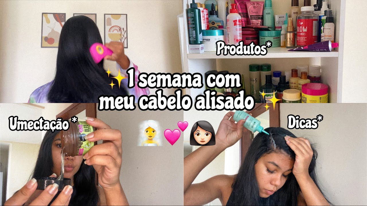 UMA SEMANA COM MEU CABELO ALISADO * cuidados , dicas e produtos 💕